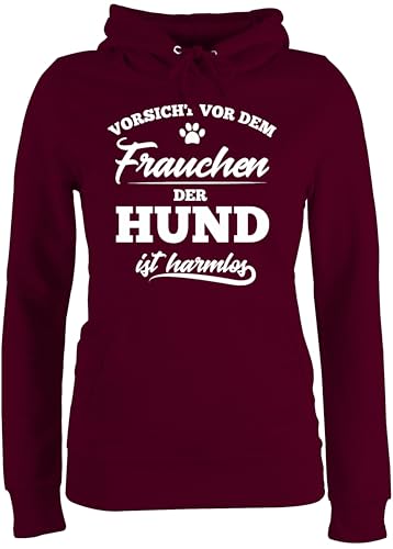 Pullover Damen Hoodie Frauen - Geschenk für Hundebesitzer - Vorsicht vor dem Frauchen der Hund ist harmlos - XS - Burgundrot - hundehoody hundepullover hundefan obacht Hoody Hunde pullis sprüche Pullover Damen Hoodie Frauen - Geschenk für Hundebesitzer - Vorsicht vor dem Frauchen der Hund ist harmlos - XS - Burgundrot - hundehoody hundepullover hundefan obacht Hoody Hunde pullis sprüche von Shirtracer