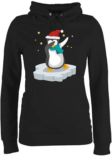 Pullover Damen Hoodie Frauen - Geschenke Christmas Bekleidung - Dab Pinguin Weihnachten - XL - Schwarz - Weihnachtspullover weihnachtspullis weihnachtsmotiv Dabbing Hoody weinachtspullis von Shirtracer