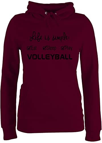 Pullover Damen Hoodie Frauen - Geschenke Zubehör - Life is Simple Volleyball - M - Burgundrot - vollyball Geschenk volleyballer volleyballerinnen Hoddies/pullies Sport Hoody mit Kapuze Pulli Pullover Damen Hoodie Frauen - Geschenke Zubehör - Life is Simple Volleyball - M - Burgundrot - vollyball Geschenk volleyballer volleyballerinnen Hoddies/pullies Sport Hoody mit Kapuze Pulli von Shirtracer