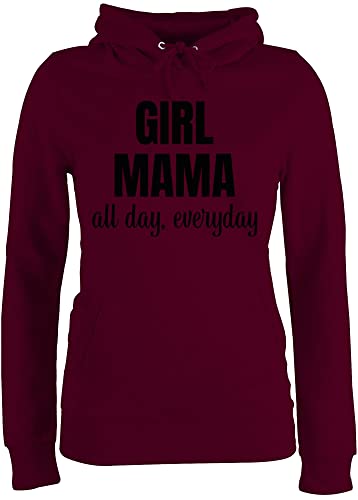 Pullover Damen Hoodie Frauen - Girl Mama All Day Everyday schwarz - XXL - Burgundrot - Muttertag 2024 Fuer Mutter mütter Geschenke Tag schöne für Geschenk zum Mami Mommy muttertagsgeschenk von Shirtracer