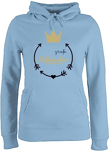 Pullover Damen Hoodie Frauen - Große Schwester - S - Hellblau - Erwachsene Big Sister sis mädchen Grosse ich Bin eine großes Geschenk Geschenke Schwestern Krone Oberteile 2023 großer Pulli von Shirtracer