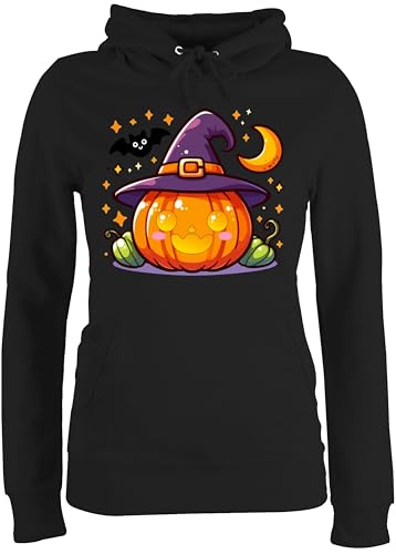 Pullover Damen Hoodie Frauen - Halloween Kürbis | Süßer Kürbis | Halloween Design | Kürbis und Fledermaus | Kürbisgesicht - XL - Schwarz - Haloween Outfits Hoodies Herbst halowen Helloween Pullover Damen Hoodie Frauen - Halloween Kürbis | Süßer Kürbis | Halloween Design | Kürbis und Fledermaus | Kürbisgesicht - XL - Schwarz - Haloween Outfits Hoodies Herbst halowen Helloween von Shirtracer