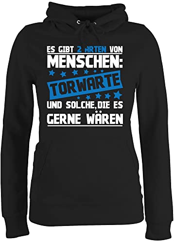 Pullover Damen Hoodie Frauen - Handball WM 2023 Trikot Ersatz - Es gibts 2 Arten von Menschen - Torwarte weiß/blau - M - Schwarz - Handballer Geschenke Pulli em Fan sprüche Fans Geschenk 2022 von Shirtracer