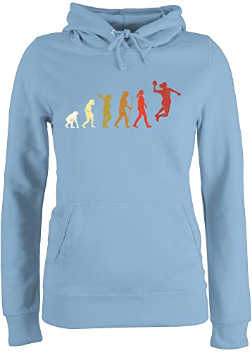 Pullover Damen Hoodie Frauen - WM 2023 Trikot Ersatz - Handball Evolution Vintage - XL - Hellblau - Handballer Geschenke Pulli Handball, hanball sprüche em 2022 Geschenk Fans Fan halbball von Shirtracer