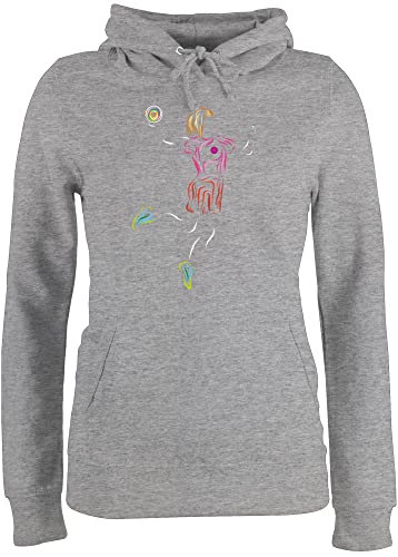 Pullover Damen Hoodie Frauen - Handball WM 2023 Trikot Ersatz - Handballerin Abstrakt - XS - Grau meliert - Handballer Geschenke Pulli em sprüche Geschenk Handball, Hoody Handball. halbball hanball von Shirtracer