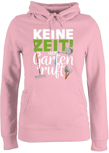 Pullover Damen Hoodie Frauen - Hobby Outfit - Keine Zeit der Garten Ruft - Gartengeräte - weiß - L - Hellrosa - Kapuzenpulli mit Spruch Pflanze gärtner Pulli sprüche+Pullover Pflanzen von Shirtracer