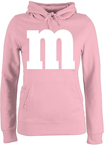 Pullover Damen Hoodie Frauen - Karneval Fasching - Gruppen M und M Aufdruck I M&M Kostüm Gruppe I MundM & M I MM I Fastnacht I Fasnacht I Fasnet - M - Hellrosa - un Pulli karnevalspullover von Shirtracer