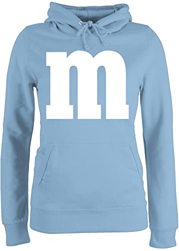 Pullover Damen Hoodie Frauen - Karneval Fasching - Gruppen M und M Aufdruck I M&M Kostüm Gruppe I MundM & M I MM I Fastnacht I Fasnacht I Fasnet - S - Hellblau - un Pulli karnevalspullover von Shirtracer