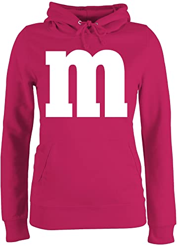 Pullover Damen Hoodie Frauen - Karneval Fasching - Gruppen M und M Aufdruck I M&M Kostüm Gruppe I MundM & M I MM I Fastnacht I Fasnacht I Fasnet - XL - Fuchsia - un Pulli karnevalspullover von Shirtracer
