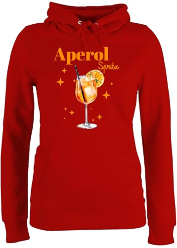 Pullover Damen Hoodie Frauen - Karneval & Fasching - Aperol Spritz Kostüm I Aperoli I Aperollin Freundin Spritztour - L - Rot - karnevalspullover Faschings Glas Hoodies karnevalspulli Karnevals von Shirtracer