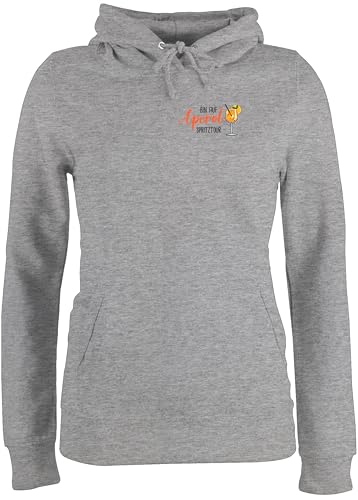 Pullover Damen Hoodie Frauen - Karneval & Fasching - Bin auf Aperol Spritztour Geschenk Spritz Tour Aperol JGA I Mädelsabend - S - Grau meliert - karnevalspullover Faschings karnevalspulli von Shirtracer