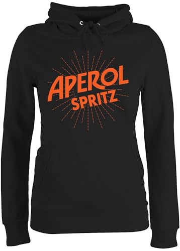 Pullover Damen Hoodie Frauen - Karneval & Fasching - Aperol Spritz Kostüm - M - Schwarz - karmeval kostùm Erwachsene fasnacht lustiges faschingskost weiberfasching Verkleidet Karneval- von Shirtracer