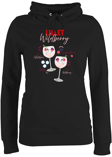 Pullover Damen Hoodie Frauen - Karneval & Fasching - Lillet Wildberry Rezept Lustiges Geschenk Lilletfan Wildberry Lillet Fanartikel - XXL - Schwarz - &Fasching fasent costüm straßenkarneval von Shirtracer