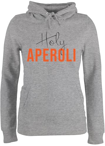 Pullover Damen Hoodie Frauen - Karneval & Fasching - Holy Aperoli I Aperol Spritz Aperoly - XXL - Grau meliert - karnevalspullover Faschings Alkohol Pulli karnevalspulli Karnevals karnevalshoodie von Shirtracer