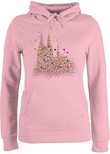 Pullover Damen Hoodie Frauen - Karneval & Fasching - Kölner Dom Konfetti - XL - Hellrosa - Karneval& fassenacht „Karneval“ verkleidungen karmeval Carnival kostùm fasnets verkleidung karnevall von Shirtracer