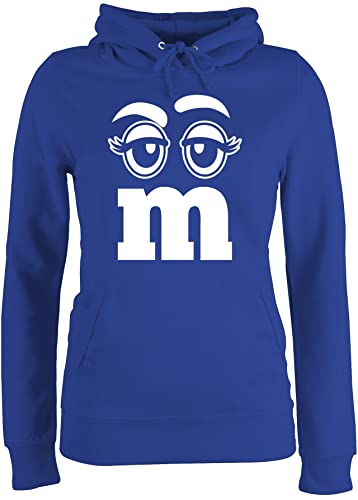 Pullover Damen Hoodie Frauen - & Fasching - M und M Augen Karneval I Fastnacht I Fasnacht I Fasnet - L - Royalblau - karnevalspullover Faschings mm Hoody karnevalspulli Karnevals MMS Pulli von Shirtracer