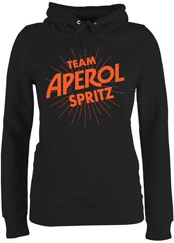 Pullover Damen Hoodie Frauen - Karneval & Fasching - Team Aperol Spritz JGA I Mädelsabend Spritztour Aperol Geschenk - L - Schwarz - karnevalspullover Faschings apperol Pulli karnevalspulli von Shirtracer