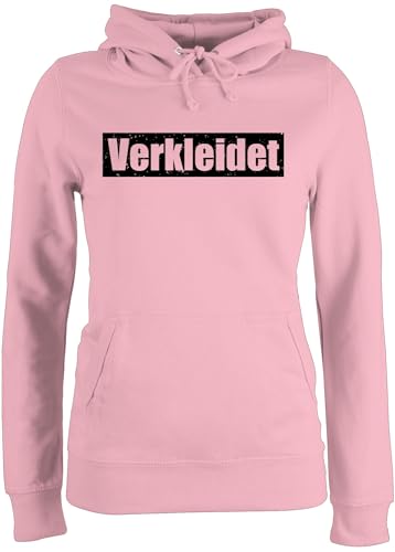 Pullover Damen Hoodie Frauen - Karneval & Fasching - Verkleidet Schriftzug I - L - Hellrosa - karnevalspullover Faschings Pulli karnevalspulli Karnevals karnevalshoodie fassenacht faschingshoodie von Shirtracer