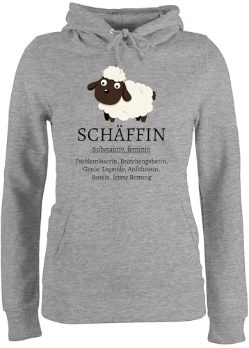 Pullover Damen Hoodie Frauen - Kollegen - Schäffin substantiv | Cheffinnen Geschenk Chefin Wichtelgeschenk lustig | Geschenke Chefinnen XXL - Grau meliert von Shirtracer