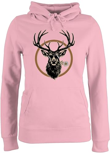 Pullover Damen Hoodie Frauen - Kompatibel mit Oktoberfest - Cooler Hirsch Hirschgeweih Jäger - XL - Hellrosa - bayrischer Oktober October fest bayrische sprüche bayrisch oktoberfestbekleidung von Shirtracer