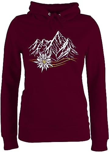 Pullover Damen Hoodie Frauen - Kompatibel mit Oktoberfest - Edelweiß Berge Wandern Wanderlust Berg Ruft Alpen - XS - Burgundrot - trachtenhoody bayrische Bergen hoddys trachtenpullover bayrisch Pullover Damen Hoodie Frauen - Kompatibel mit Oktoberfest - Edelweiß Berge Wandern Wanderlust Berg Ruft Alpen - XS - Burgundrot - trachtenhoody bayrische Bergen hoddys trachtenpullover bayrisch von Shirtracer