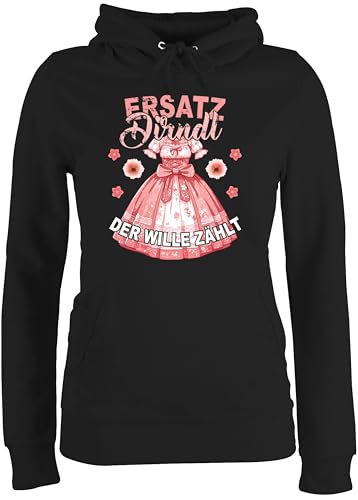 Pullover Damen Hoodie Frauen - Kompatibel mit Oktoberfest - Ersatz Dirndl - Der Wille Zählt - M - Schwarz - trachtenhoody bayrische Pulli trachtenpullover bayrisch Hoody trachtenpulli Tracht von Shirtracer