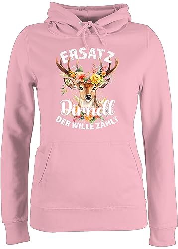 Pullover Damen Hoodie Frauen - Kompatibel mit Oktoberfest - Ersatz Dirndl Der Wille Zählt - S - Hellrosa - oktoberfestbekleidung October fest bayrische sprüche Tracht trachtenpulli Bavaria von Shirtracer