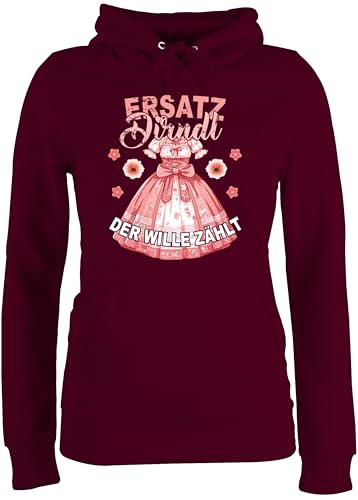 Pullover Damen Hoodie Frauen - Kompatibel mit Oktoberfest - Ersatz Dirndl - Der Wille Zählt - XXL - Burgundrot - trachtenhoody bayrische Pulli trachtenpullover bayrisch Hoody trachtenpulli Tracht von Shirtracer