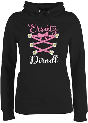 Pullover Damen Hoodie Frauen - Kompatibel mit Oktoberfest - Ersatz Dirndl - L - Schwarz - trachtenhoody bayrische Pulli trachtenpullover bayrisch Hoody trachtenpulli Tracht Trachten+Pullover+Damen von Shirtracer