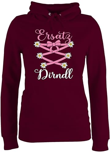 Pullover Damen Hoodie Frauen - Kompatibel mit Oktoberfest - Ersatz Dirndl - XL - Burgundrot - bayrische sprüche bayrischer Abend October fest bayerische oktoberfestkleidung Tracht Women von Shirtracer