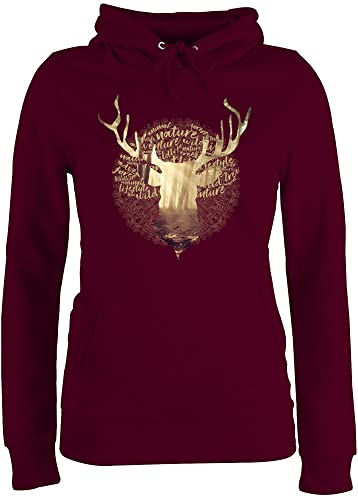 Pullover Damen Hoodie Frauen - Kompatibel mit Oktoberfest - Hirsch Motiv Geschenk Jäger I Hirschgeweih Tracht - XS - Burgundrot - trachtenpulli trachtenhoody bayrische Jaeger Pulli Oktober Trachten Pullover Damen Hoodie Frauen - Kompatibel mit Oktoberfest - Hirsch Motiv Geschenk Jäger I Hirschgeweih Tracht - XS - Burgundrot - trachtenpulli trachtenhoody bayrische Jaeger Pulli Oktober Trachten von Shirtracer