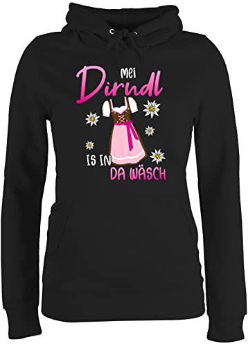 Pullover Damen Hoodie Frauen - Kompatibel mit Oktoberfest - MEI Dirndl is in da Wäsch - XXL - Schwarz - trachtenhoody bayrische dirndel damensweatshit trachtenpullover bayrisch Edelweiss Hoodies von Shirtracer