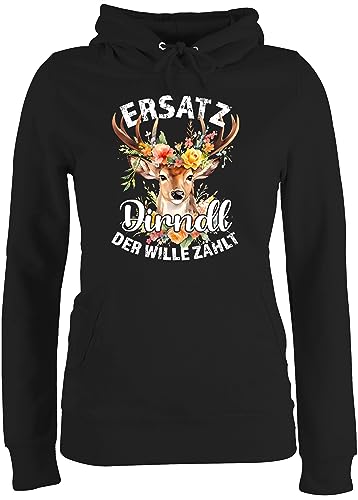 Pullover Damen Hoodie Frauen - Kompatibel mit Oktoberfest - Ersatz Dirndl Der Wille Zählt - XXL - Schwarz - bayrische sprüche Oktober bayerisch Bavarian bayrischer Munich oktoberfestbekleidung von Shirtracer