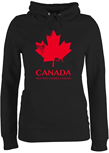 Pullover Damen Hoodie Frauen - Länder Fahnen und Flaggen - Canada Not just Colder Cooler - Souvenir Geschenk - M - Schwarz - Kanada pullis kanadische Flagge hoddis Logo Fun-Sweatshirts Hoodies Pullover Damen Hoodie Frauen - Länder Fahnen und Flaggen - Canada Not just Colder Cooler - Souvenir Geschenk - M - Schwarz - Kanada pullis kanadische Flagge hoddis Logo Fun-Sweatshirts Hoodies von Shirtracer