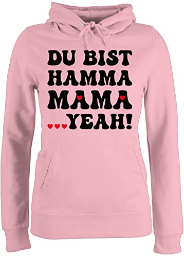 Pullover Damen Hoodie Frauen - Mama - Du bist Hamma Mamma Yeah - L - Hellrosa - Muttertag 2024 Mami Fuer Mutter Mum mütter muttertagsgeschenke Mommy muttertags Tag Geschenke für schöne Geschenk von Shirtracer