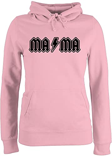 Pullover Damen Hoodie Frauen - Mama - MA MA Metal Rock - XL - Hellrosa - 1.muttertagsgeschenke für Mami Kapuzenpullover Geschenk Fuer Mutter Pulli Mutti Oberteil mom Hoodies Mum muttertagsgeschenk von Shirtracer