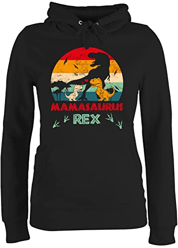 Pullover Damen Hoodie Frauen - Muttertag - Mama Saurus Rex - Mamasaurus - M - Schwarz - für mütter Geschenk Geburtstagsgeschenk Geschenke Gift Geschenkideen muttertagsgeschenk moederdag von Shirtracer