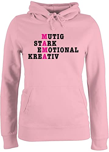 Pullover Damen Hoodie Frauen - Mama Typografie Eigenschaften V2 - M - Hellrosa - Mommy Fuer Mutter Mami 2024 muttertagsgeschenke mom mütter zum Muttertag Mum muttertags Mutti muttertagsgeschenk von Shirtracer