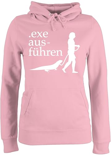 Pullover Damen Hoodie Frauen - Nerd Geschenke - Exe ausführen weiß - L - Hellrosa - zocker kaputzenpuloverer zocken Kapuzenpullover Gamer Geek Nerds Geeks nerdgeschenk Gaming nerdige von Shirtracer