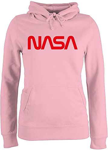 Pullover Damen Hoodie Frauen - Nerd Geschenke - NASA - Raumfahrt Astronaut Mondlandung Weltraum - M - Hellrosa - Baumwolle Geschenk Kapuzenpullover Kapuzenpulli für Hoody Langarm nerdige Space x von Shirtracer
