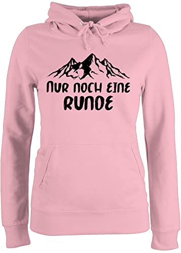 Pullover Damen Hoodie Frauen - Nur noch eine Runde - Wandern Geschenk Berg Berge Mountain Wandergeschenk Wanderer Hike Hills Geschenke - XXL - Hellrosa - mit Bergen Sport Pulli Wander Hoody von Shirtracer