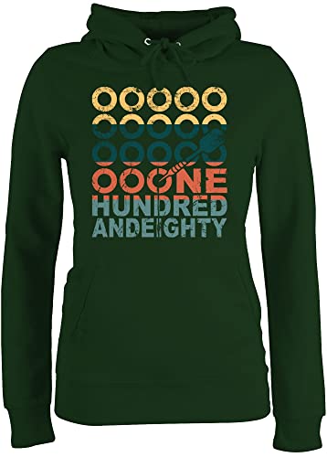 Pullover Damen Hoodie Frauen - One Hundred and Eighty - bunt - S - Dunkelgrün - Sport Dart Pulli Darts von Shirtracer