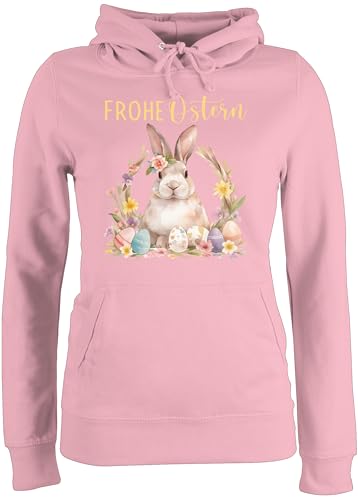 Pullover Damen Hoodie Frauen - Oster Outfit - Frohe Ostern Süßer Osterhase Niedliche kleine Osterüberraschung I Ostergeschenkideen - L - Hellrosa - osterpullover ostermotiv Ostern￼ Pulli von Shirtracer