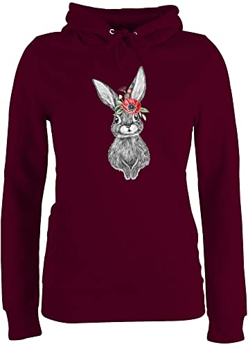Pullover Damen Hoodie Frauen - Hase I Kaninchen I Bunny I Häschen - XS - Burgundrot - osterhasen Rabbit Pulli Osterhase Ostern Hasen hasenmotiv mit Motiv Pullover Damen Hoodie Frauen - Hase I Kaninchen I Bunny I Häschen - XS - Burgundrot - osterhasen Rabbit Pulli Osterhase Ostern Hasen hasenmotiv mit Motiv von Shirtracer