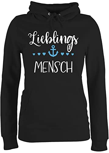 Pullover Damen Hoodie Frauen - Partner Liebe - Lieblingsmensch - Herzmensch Geschenke Beste Freundin Valentinstag Männer Geschenk Mama - M - Schwarz - Valentin jahrestagsgeschenk Jahrestag von Shirtracer