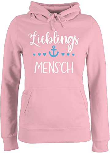 Pullover Damen Hoodie Frauen - Partner Liebe - Lieblingsmensch - Herzmensch Geschenke Beste Freundin Valentinstag Männer Geschenk Mama - S - Hellrosa - Valentines Day Gifts walentinstag Mann von Shirtracer