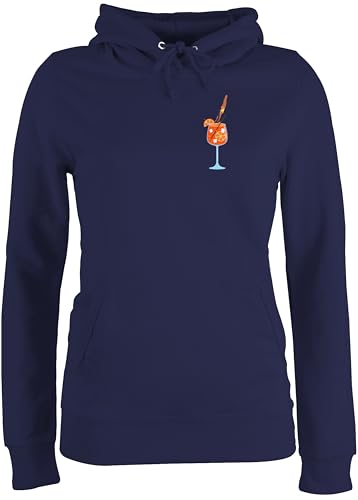 Pullover Damen Hoodie Frauen - Party & Alkohol - Aperol Spritz | Italy | Italien | Malle | Aperoli | Fasching | Karneval - L - Navy Blau - Sauf Glas Pulli Alki Hoody Saufen Trinken trinksprüche von Shirtracer