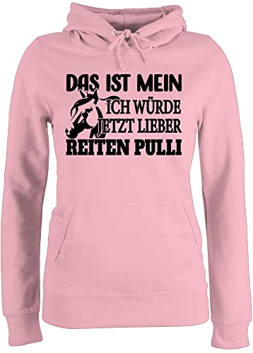 Pullover Damen Hoodie Frauen - Pferde - Das ist Mein Ich würde Lieber reiten Pulli - M - Hellrosa - Reiter Pferd Oberteil sprüche pferdegeschenke Hoodies Hoddy Frau hoddis Pferde+Pullover+Damen von Shirtracer