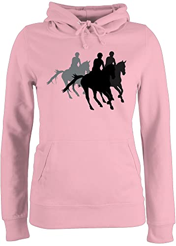 Pullover Damen Hoodie Frauen - Pferde - Freizeitreiten Ausreiten Reiten - M - Hellrosa - Reiterin Geschenk sprüche mit für mädchen Erwachsene zum pferdepulloverdamen pferdeliebhaberin katzenpulli von Shirtracer