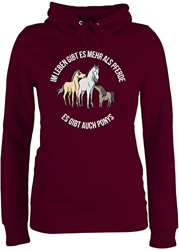 Pullover Damen Hoodie Frauen - Im Leben gibt es mehr als Pferde - XS - Burgundrot - Geschenk für pferdeliebhaber mit Pferd pferdegeschenke pferdegeschenk reitersachen with Horses sprüche von Shirtracer